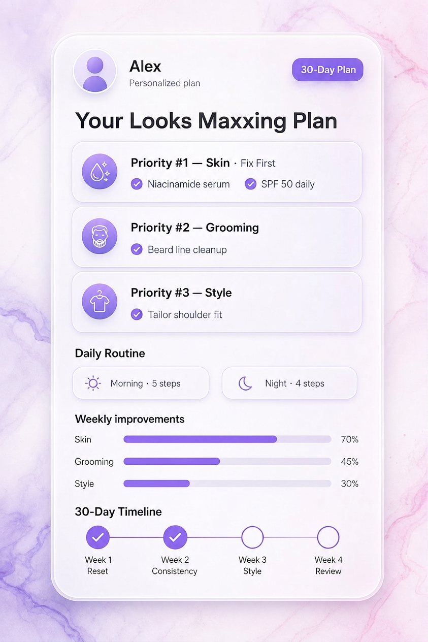 Personalized 30-day glow-up plan preview